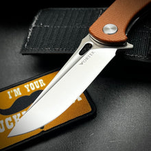 Load image into Gallery viewer, SLINGER - Brown Micarta Handles, D2 Blade