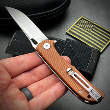 Load image into Gallery viewer, SLINGER - Brown Micarta Handles, D2 Blade