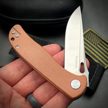 Load image into Gallery viewer, SLINGER - Brown Micarta Handles, D2 Blade