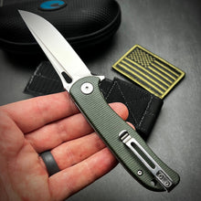 Load image into Gallery viewer, SLINGER - Green Micarta Handles, D2 Blade