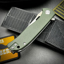 Load image into Gallery viewer, SLINGER - Green Micarta Handles, D2 Blade