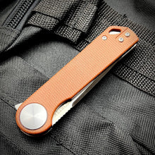 Load image into Gallery viewer, FINCH: Brown Micarta Handles, Ball Bearing Pivot System, D2 Flipper Blade, Folding Pocket Knife