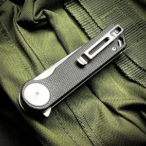 FINCH: Black Micarta Handles, Ball Bearing Pivot System, D2 Flipper Blade, Folding Pocket Knife