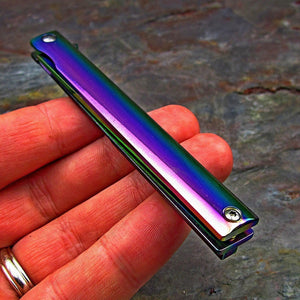 CAVALIER - 8Cr13MoV Blade, Rainbow Spectrum Handles