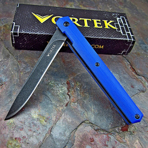 CALHOUN - 8Cr13MoV Blade, Blue G10 Handles