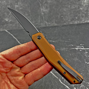 NIMBUS - D2 Blade, Brown G10 Handles