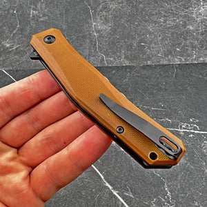 NIMBUS - D2 Blade, Brown G10 Handles