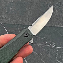 Load image into Gallery viewer, NIMBUS: Green G10 Handles, Ball Bearing Flipper Pivot System, D2 Trailing Point Blade