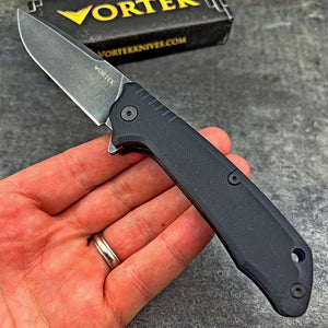 ROVER: Black G10 Handles, D2 Drop Point Blade