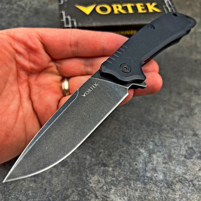 ROVER: Black G10 Handles, D2 Drop Point Blade