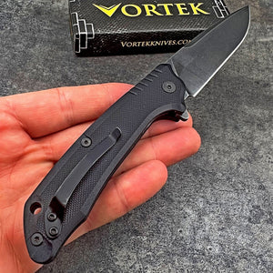 ROVER: Black G10 Handles, D2 Drop Point Blade