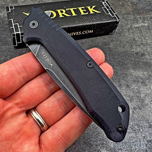 ROVER: Black G10 Handles, D2 Drop Point Blade