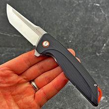 Load image into Gallery viewer, GARRISON: Black G10 Handles,  D2 Tanto Blade,  Ball Bearing Flipper System