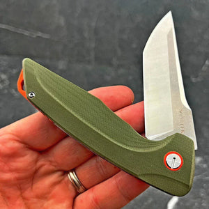 GARRISON - D2 Blade, Green G10 Handles