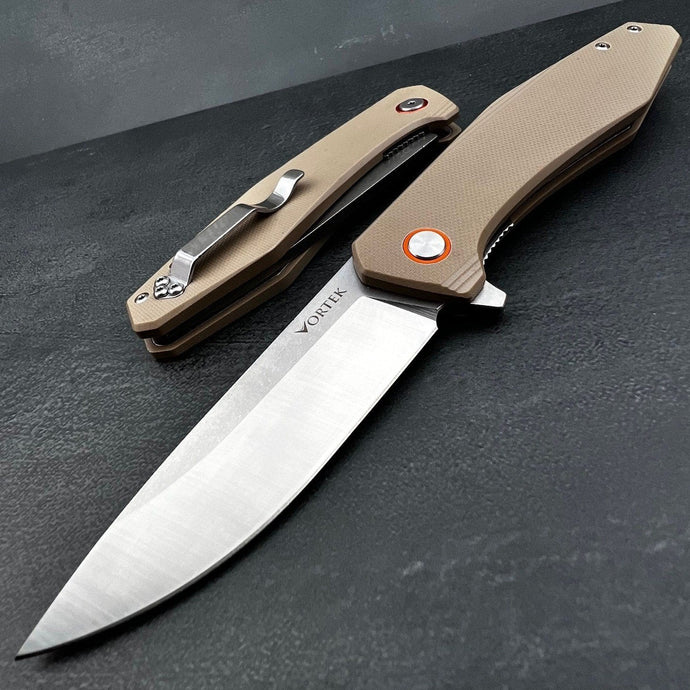 HOLGER - D2 Blade, Desert Tan G10 Handles