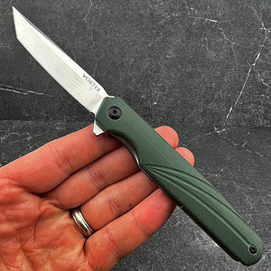 TUSK - D2 Tanto Blade, Green G10 Handles