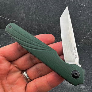 TUSK - D2 Tanto Blade, Green G10 Handles