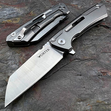 Load image into Gallery viewer, TADPOLE - D2 Sheepsfoot Blade, Gray Stainless Steel Handles