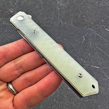 Load image into Gallery viewer, RONIN:  Jade G10 Handles,  8Cr13MoV Straight Back Blade,  Fast Ball Bearing Flipper System