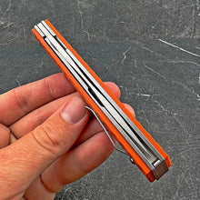 Load image into Gallery viewer, RONIN:  8Cr13MoV Straight Back Blade, Orange G10 Handles,  Ball Bearing Flipper System