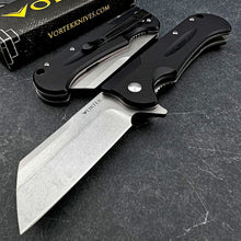 Load image into Gallery viewer, PANZER - D2 Cleaver Blade, Black G10 Handles
