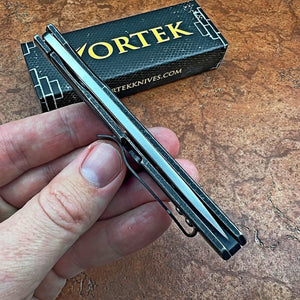 SILKY - Stonewashed Stainless Steel Handles, D2 Drop Point Blade