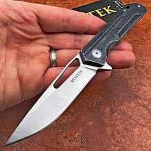 Load image into Gallery viewer, SILKY:  Stonewashed Stainless Steel Handles,  D2 Drop Point Blade,  Ball Bearing Flipper System,  Slim Designed EDC Folding Pocket Knife