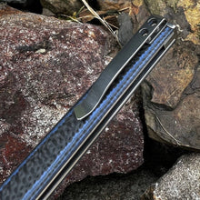 Load image into Gallery viewer, FENNEC - Blue Carbon Fiber Handles, D2 Tanto Blade