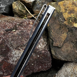 FENNEC - Blue Carbon Fiber Handles, D2 Tanto Blade