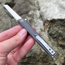 Load image into Gallery viewer, FENNEC - Brown Carbon Fiber Handles, D2 Tanto Blade