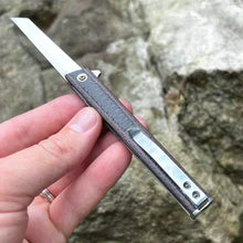 Load image into Gallery viewer, FENNEC: Brown Carbon Fiber Handles, D2 Tanto Blade, Slim Design, Ball Bearing Flipper System