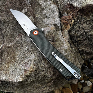 GYPSY: Green Micarta Handles, 8Cr13MoV Drop Point Blade, Ball Bearing Pivot System