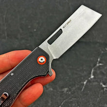 Load image into Gallery viewer, GALLANT: Black Micarta Handles, 8Cr13MoV Cleaver Blade, Ball Bearing Flipper System