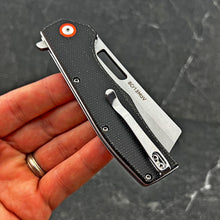 Load image into Gallery viewer, GALLANT: Black Micarta Handles, 8Cr13MoV Cleaver Blade, Ball Bearing Flipper System