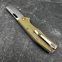 Load image into Gallery viewer, GALLANT: Brown Micarta Handles, 8Cr13MoV Cleaver Blade, Ball Bearing Flipper System