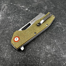 Load image into Gallery viewer, GALLANT: Brown Micarta Handles, 8Cr13MoV Cleaver Blade, Ball Bearing Flipper System