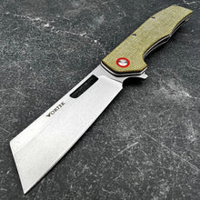 Load image into Gallery viewer, GALLANT: Brown Micarta Handles, 8Cr13MoV Cleaver Blade, Ball Bearing Flipper System