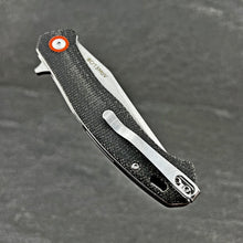 Load image into Gallery viewer, DRIFTER: Black Micarta Handles, 8Cr13MoV Drop Point Blade, Ball Bearing Flipper System