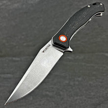 Load image into Gallery viewer, DRIFTER: Black Micarta Handles, 8Cr13MoV Drop Point Blade, Ball Bearing Flipper System