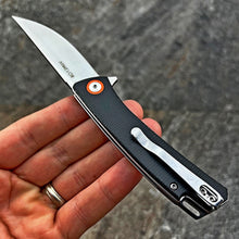 Load image into Gallery viewer, NIMBLE: Black Micarta Handles, 8Cr13MoV Straight Back Blade, Ball Bearing Pivot System