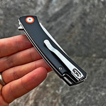 Load image into Gallery viewer, NIMBLE: Black Micarta Handles, 8Cr13MoV Straight Back Blade, Ball Bearing Pivot System