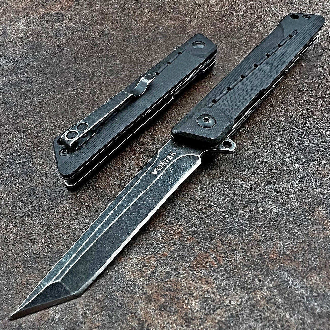 TANGO - Black G10 Handles, 8Cr13MoV Tanto Blade