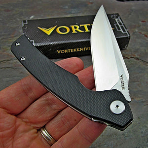 DAPPER - 8Cr13MOV Blade, Black G10 Handles