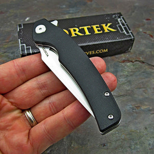 DAPPER - 8Cr13MOV Blade, Black G10 Handles