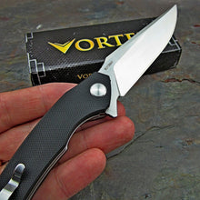 Load image into Gallery viewer, DAPPER: 8Cr13MoV Blade, Black G10 Handles