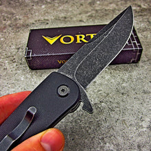 Load image into Gallery viewer, OUTLANDER - Black G10 Handles, Stonewashed 8Cr13MoV Blade