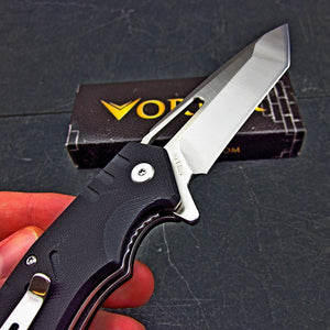 FATHEAD - 8Cr13MoV Tanto Blade, Black G10 Handles