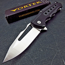 Load image into Gallery viewer, BIGEYE: 8Cr13MoV Drop Point Blade, Black G10 Handles, Ball Bearing Flipper System, EDC Folding Pocket Knife