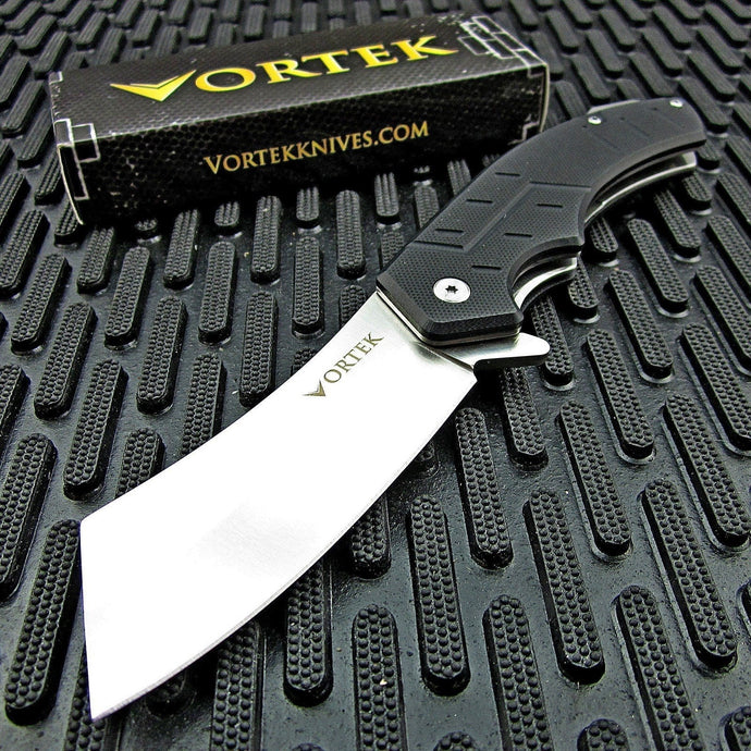 BRUTE: Large 8Cr13MoV Cleaver Blade, Black G10 Handles