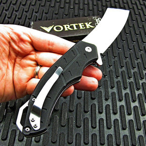 BRUTE: Large 8Cr13MoV Cleaver Blade, Black G10 Handles